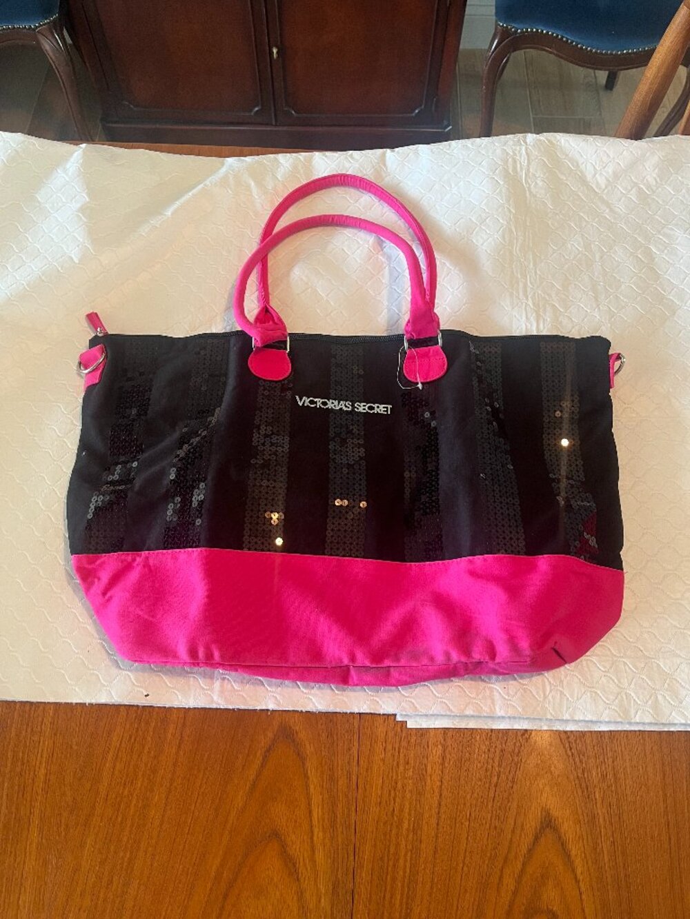 Victoria's Secret sequin tote bag